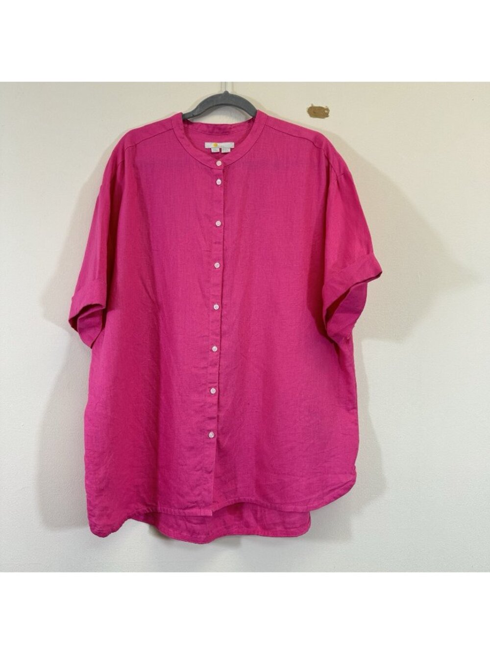 Boden Women’s Linen Tunic Shirt Size 16/18 Lagenlook Button Down Boho